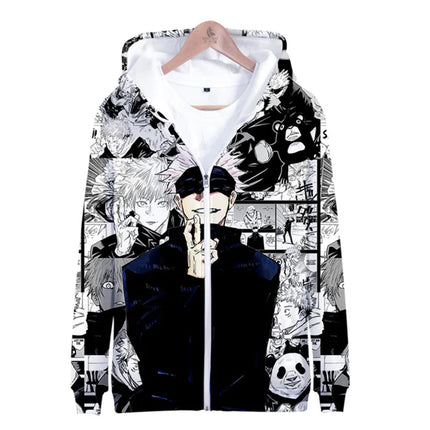 Anime Satoru Gojo 3D Digital Printing Men/Women Autumn Japanese Anime Hoodies Sweatshirt Harajuku Jacket Coat Cosplay Costume