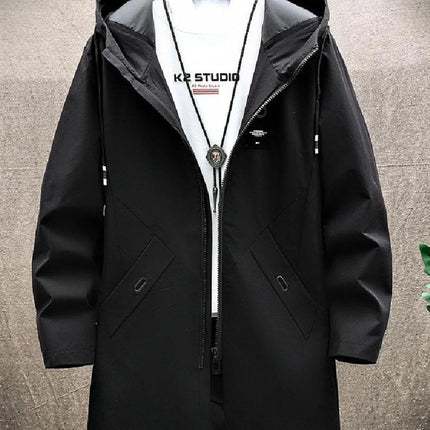 Thickened Fleece Lined Men's Casual Jacket Coat Autumn Winter Outerwear Fashionable Youth Style Zipper Closure Short Length