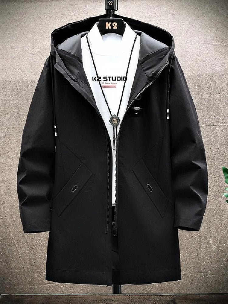 Thickened Fleece Lined Men's Casual Jacket Coat Autumn Winter Outerwear Fashionable Youth Style Zipper Closure Short Length