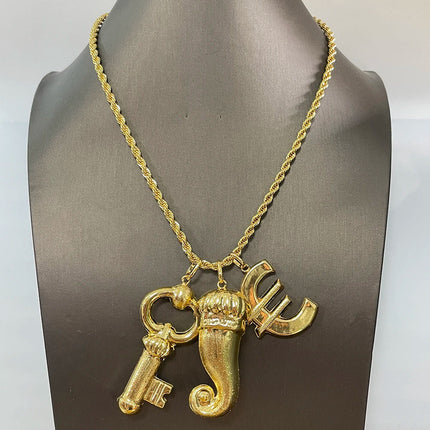 Collana placcata in oro Set di gioielli boutique Set di collane da sposa Set di gioielli di qualità di lusso per uomini e donne platinumshop