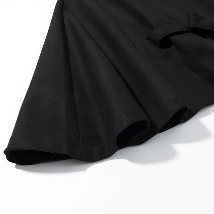 5 Colors New Autumn High Collar Woolen Cape Coat Tie Bow Sashes Long Bat Sleeve Front Buttons Cloak Shawl Jacket Loose Outerwear