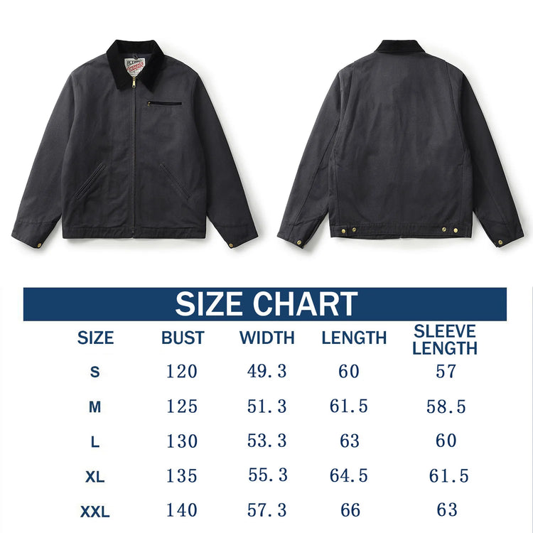 Classic Detroit Jacket J01 American Vintage Workwear Spring/Fall 100% Cotton Canvas Jacket J97 Loose-Fit Lightweight Coat