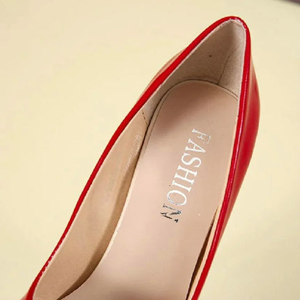 2024 Scarpe da donna Tacchi alti rossi Décolleté sexy con punta a punta 12 cm Scarpe da abito da sposa Colore nero nudo Tacchi alti con fondo in gomma rossa
