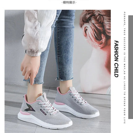 2025New Women's Trendy Sports Shoes Fashion Mesh Casual Shoes Lightweight Breathable Running Shoes PlatiNum
