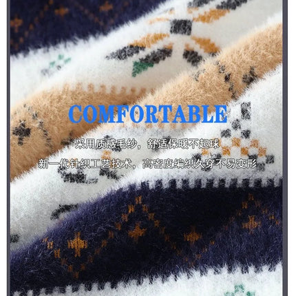 High Quality Sweater New Fashion Trend Printed Thickened Warm Knitted Sweater Autumn/winter Men's Casual Loose Sports top