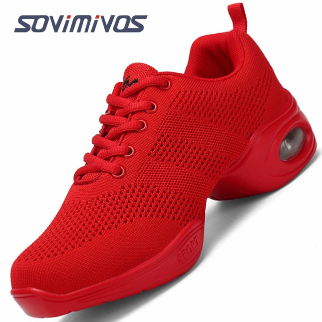 New Soft Outsole Breath Dance Shoes Women Sports Feature Dance Sneakers Jazz Hip Hop Shoes Woman Dancing Shoes Ladies Sneakers