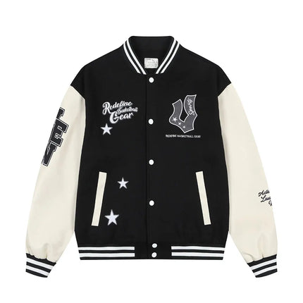 Veidoorn Street Fashion Baseball Jacket Unisex Casual Loose Baseball Coat Men Outdoor Streetwear Sport Er Jacket Daily Wear