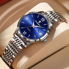 POEDAGAR Orologio da Donna Raffinato Impermeabile Luminoso con Data, Orologio da Polso Femminile di Alta Qualità in Acciaio Inossidabile, Elegante Orologio al Quarzo per Donne platinumshop