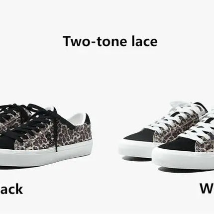 Goluck Classics Sneakers Stylish Leopard Vulc Skateboard Shoes Shock Absorption Encapsulated Men&Women Durable Comfortable Spo