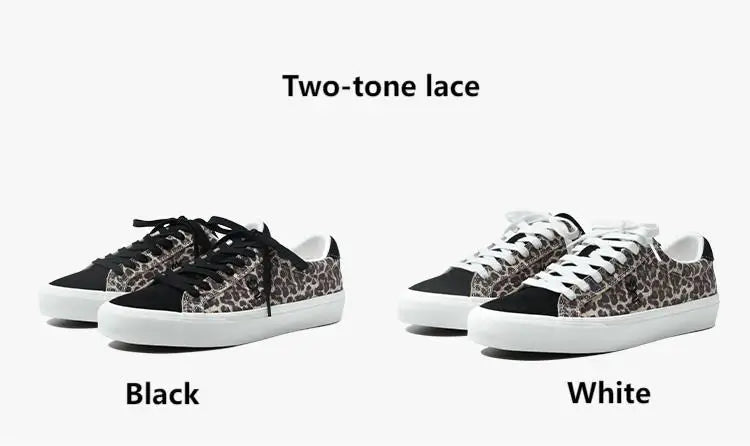 Goluck Classics Sneakers Stylish Leopard Vulc Skateboard Shoes Shock Absorption Encapsulated Men&Women Durable Comfortable Spo