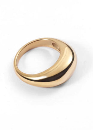 e-Manco Fashion Simple Stainless Steel Rings for Women Arc Rings Jewellery Geometric Ring Size 5 6 7 8 PlatiNum