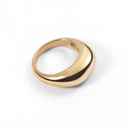 e-Manco Fashion Simple Stainless Steel Rings for Women Arc Rings Jewellery Geometric Ring Size 5 6 7 8 PlatiNum