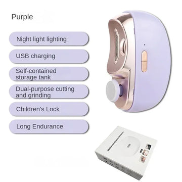 2 In 1 Electric Nail Clippers Manicure Anti-Splash Nail Trimmer For Baby Finger Toe Scissors Pedicure Thick Nails Cutter Tools