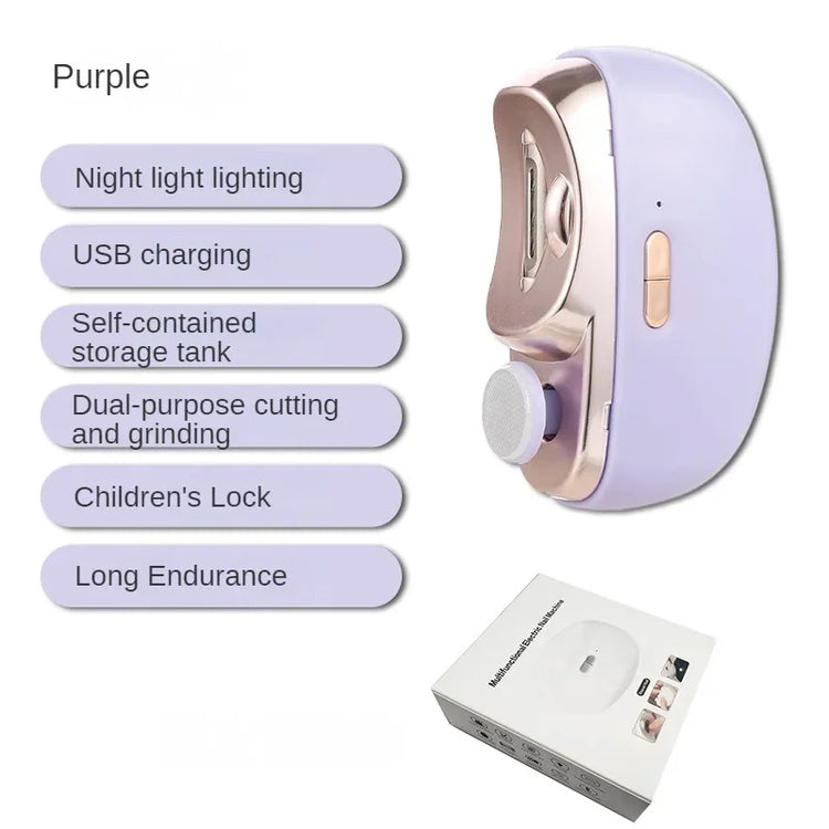2 In 1 Electric Nail Clippers Manicure Anti-Splash Nail Trimmer For Baby Finger Toe Scissors Pedicure Thick Nails Cutter Tools