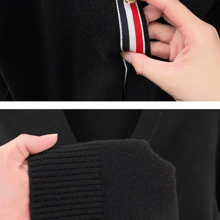 High End Brand Knitted Cardigan Men's Autumn Trend Color Blocked Striped Designer New shawl Korean Casual V-Neck sweater Coat