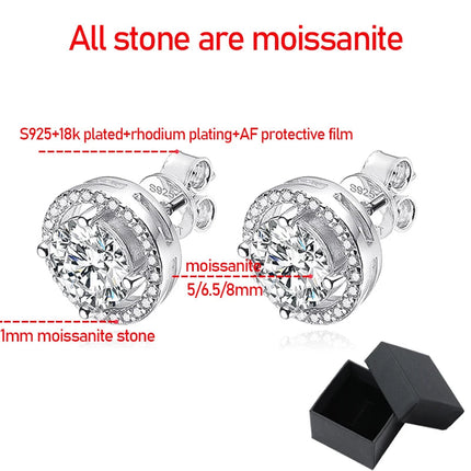 Smyoue 2CT Certified Moissanite Stud Earrings for Women Platinum Plating Sterling Silver Diamond Ear Studs Wedding Fine Jewelry PlatiNum