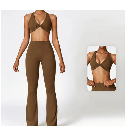 High Waist Flare Leggings Yoga Pants Women Wide Leg Pants Women Gym Workout Fitness Sports Flared Pants Latin Dance Trousers PlatiNum