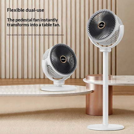 Ventilatore da scrivania verticale 3 in 1, ventilatore silenzioso a 5 velocità per la circolazione dell'aria in tutta la stanza, vento forte e bassa rumorosità, ideale per la casa, il letto