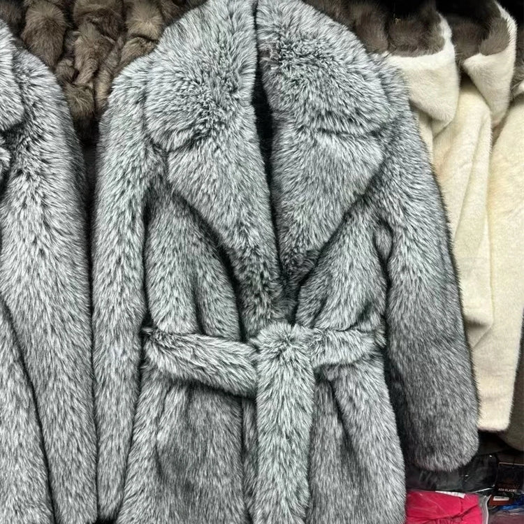HOOOFUR New Silver Fox Fur Faux Feather Underwear Women'S Fake Fur Coat Sexy Fur Skirt Styles Can Be Customized Plus size