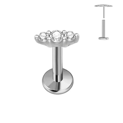 ASTM F136 G23 Orecchino a forma di cuore in titanio 16G 18G 20G Piercing senza filettatura Farfalla Push in Lip Stud Daith Labret Conch platinumshop