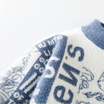 Men's Sweater New Autumn Winter Print Hip Hop Sweater Men Streetwear Print Pullover Tops Harajuku Couple Sweater