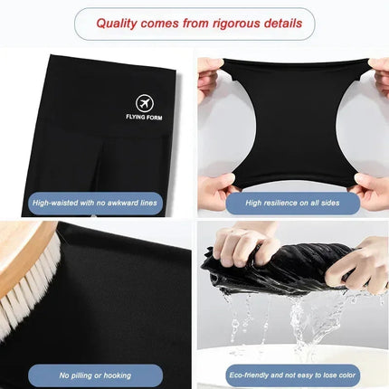 M-XL Shark pants women wear spring  autumn winter thin high-waisted belly lift hip yoga tights small feet black leggings PlatiNum