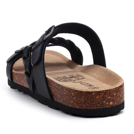 Crestar Sandali con pedana in sughero da donna Sandali scorrevoli slip-on con fibbia alla moda da donna Nuove pantofole comode estive con supporto per l'arco plantare