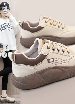 New Women's Shoes 2024 Spring Thick Sole Elevated Shoes Sports Shoes Women's Shoes Student Street Casual Board Shoes PlatiNum