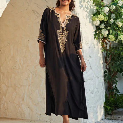 Donne allentato leggero caftano Kimono Cardigan Casual Beach Cover Up lungo caftani costume da bagno Maxi Dress platinumshop