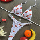 Bikini rugosi con scollo all'americana stampato Mini micro perizoma bikini costume da bagno femminile costumi da bagno donna bikini a due pezzi costume da bagno da bagno platinumshop