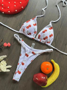 Bikini rugosi con scollo all'americana stampato Mini micro perizoma bikini costume da bagno femminile costumi da bagno donna bikini a due pezzi costume da bagno da bagno platinumshop