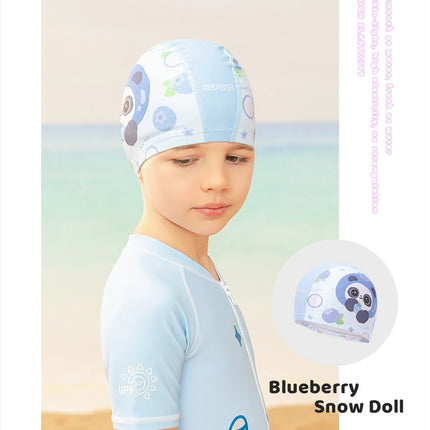 COPOZZ Cuffia da nuoto per bambini in cartone animato Bambini PU Protezione per le orecchie impermeabile Cappello da nuoto Cappelli da bagno elastici Cuffie da piscina per ragazzi Ragazza