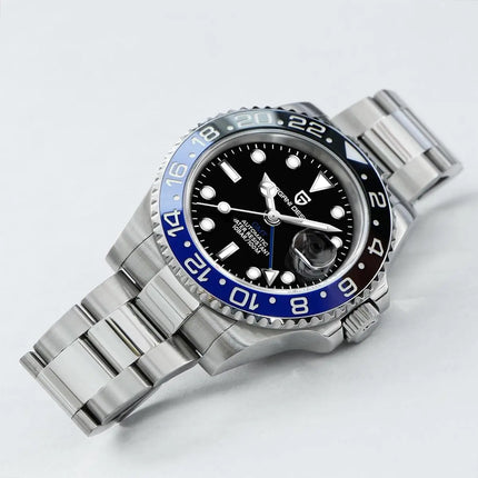 PAGANI DESIGN Pepsi GMT Orologio automatico da uomo 100M impermeabile quadrante nero luminoso cinturino Jubilee in acciaio inossidabile orologi da polso meccanici sportivi di lusso per uomo PD-1662 Relojes Hombres+Confezione