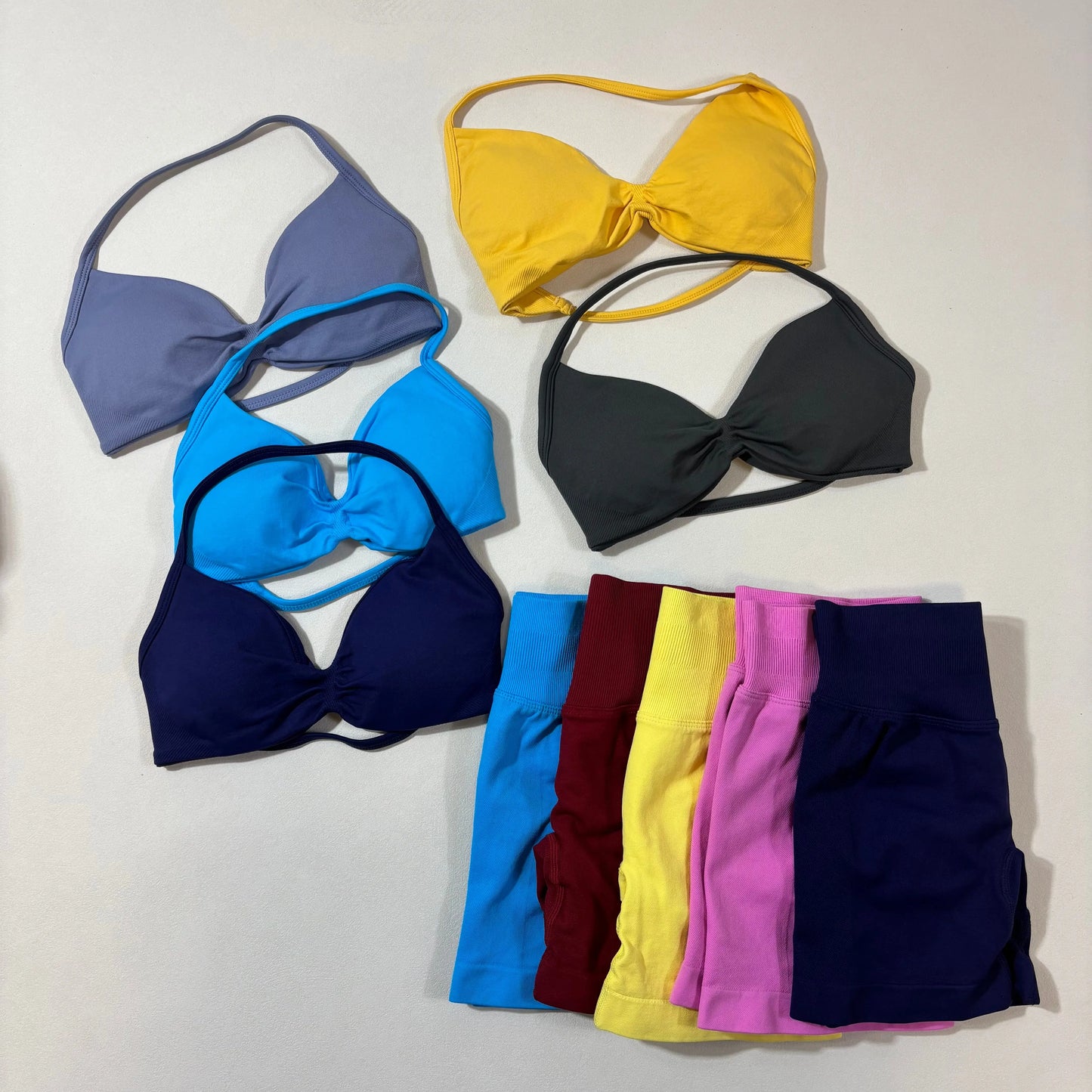 Yoga fitness set 3pcs Impact Gym Set Women Bras and Yoga Set High Waist Scrunch Seamless Shorts Fitness Clothes Activewear Work