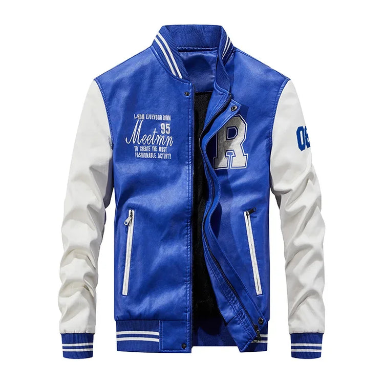 Men Slim Leather Jacket Motorcycle Casual PU Leather Coats Good Quality Male Fit Stand Collar Leather Jackets And Coats Size 4XL