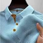 T-shirt da uomo a maniche corte da uomo con risvolto estivo in seta ghiacciata