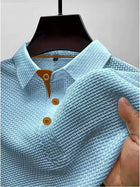 T-shirt da uomo a maniche corte da uomo con risvolto estivo in seta ghiacciata