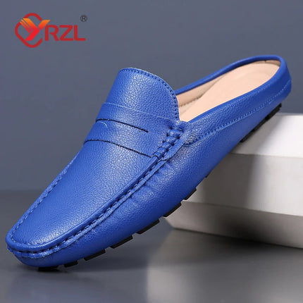 YRZL mocassini estate Slip on mezze scarpe per uomo pantofole in pelle PU Casual traspirante comodi mocassini mocassini scarpe Casual da uomo