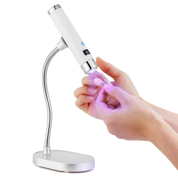 Rechargeable AI Sensor UV LED Nail Lamp Flexible Hose Dual Mode Touch Induction Desktop Handheld Gel Nail Lamp
