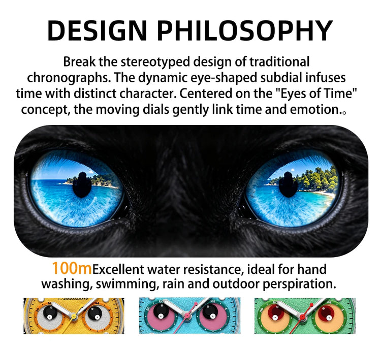 ADDIESDIVE VK64 Quartz Wristwatch Ceramic Bezel Chronograph Calendar Luxury Wristwatches Eyes Dial Bubble Mirror Glass Watches