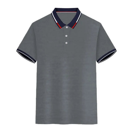 Men's short sleeve top daily casual short sleeve T-shirt with lapel casual short sleeve men's casual T-shirt