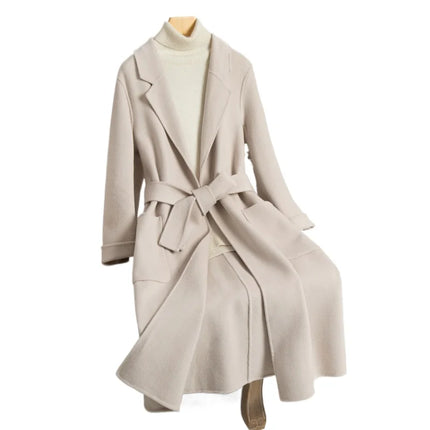 New Arrival Fashion Autumn and Winter Double-sided Cashmere Coat Slim Fit and Slimming, Wool Woolen Coat Trend Size S M L XL 2XL