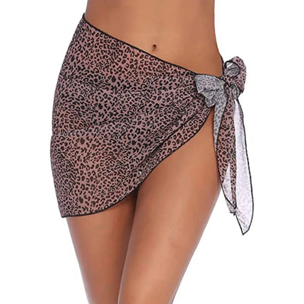 Costumi da bagno da donna sarong corti copricostume da spiaggia Bikini avvolgente gonna corta trasparente sciarpa in Chiffon coprispalle per costumi da bagno platinumshop