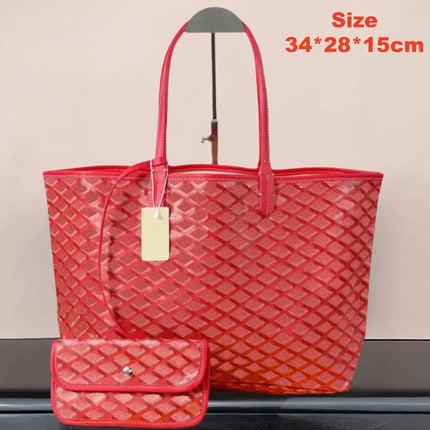 Borsa tote da donna in vera pelle da 34 cm, borsa alla moda, set da 2 pezzi con mini portafoglio in pelle abbinato per lo shopping quotidiano