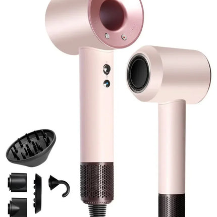 Advanced 5-in-1 Hair Dryer and Styler Set by Don Feliz with 1600W Power, Ionic Function, Real-time Temperature Control, Cool Shot, Magnetic Nozzles, Fast Drying, Anti-Tangle Design for Professional Styling at Home or Travel.