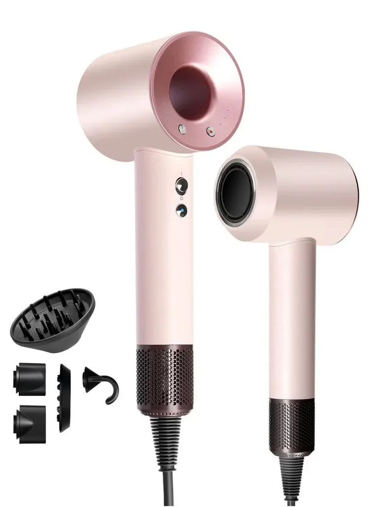 Advanced 5-in-1 Hair Dryer and Styler Set by Don Feliz with 1600W Power, Ionic Function, Real-time Temperature Control, Cool Shot, Magnetic Nozzles, Fast Drying, Anti-Tangle Design for Professional Styling at Home or Travel.
