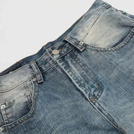 Jeans Vintage da Donna, Stile Americano Retrò, Gamba Larga Y2k, Vita Alta, Blu Chiaro, Pantaloni da Cowboy
