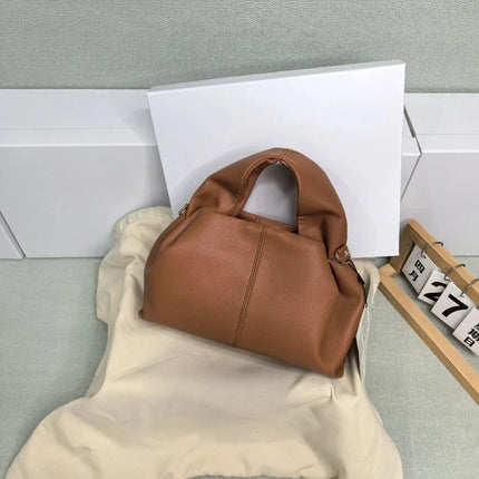Grande borsa tote da donna in pelle morbida, con manici integrati, borsa capiente per shopping e lavoro