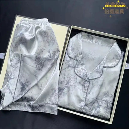 2 pezzi stampa indumenti da notte pigiama da notte in raso di seta sintetica moda pigiama casual pantaloncini da donna pigiama set abiti da pittura a inchiostro platinumshop