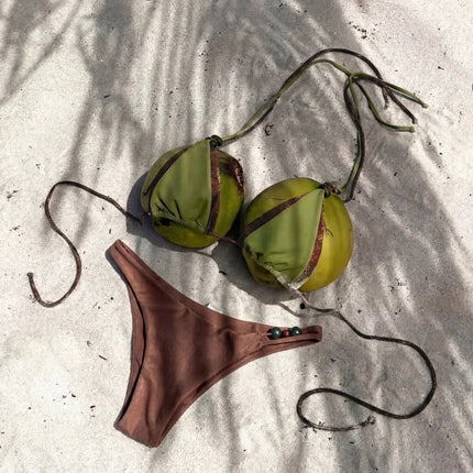 Push Up Bikini Costume da bagno sexy Donna 2025 Costumi da bagno A fascia Biquini Donna Stripe Body Taglio alto Costume da bagno Beachwear Monokini platinumshop